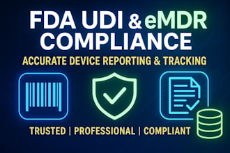 ensure fda udi compliance and prepare emdr filing for medical devices