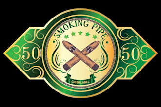 do premium cigar label, cigar band, cigar box, and cigar logo design