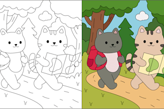 create cute coloring pages in simple kawaii, cozy and coco wyo style