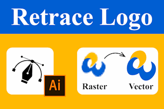 retrace logo, vectorize, remake and convert raster to vector