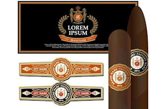design modern cigar logo, bands, label, and cigar box