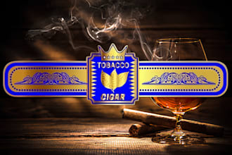 do premium cigar label, cigar band, cigar box and cigar logo