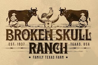 do vintage western cattle brand cowboy ranch and cattle logo for your business