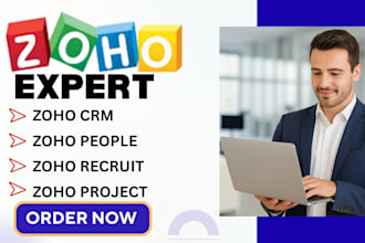 set up and customize zoho CRM zoho people recruit zoho projects and analytics