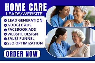 home care leads medical leads elderly care home care website healthcare website