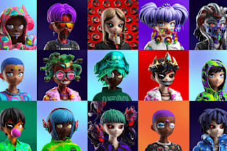 do 3d nft art, nft avatar, nft collection, metaverse character, digital art