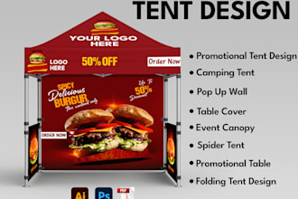 create modern canopy tent and backdrop design
