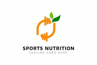 design protein powder, supplement brand, fitness drink or sports nutrition logo