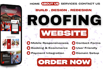 wordpress roofing website, roofing landing page, home services wordpress website