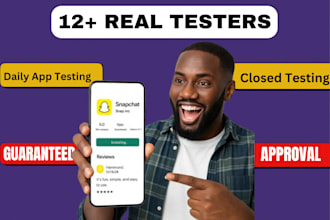 provide real 12 testers or 20 testers for goggle play console closed testing