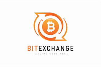 design cryptocurrency exchanges, fintech startups, and blockchain company logo
