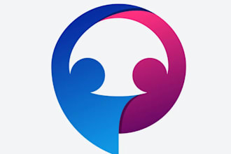 do modern professional dating app icon and website logo design