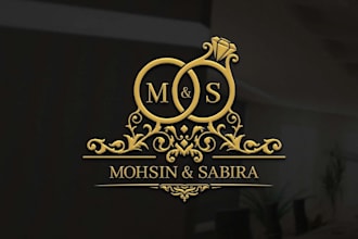 design modern and luxury wedding logo or monogram