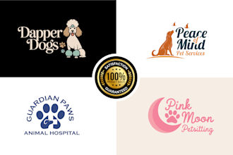 design custom pet logo design  dog, cat, animal branding