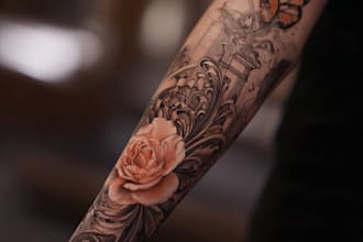 create a tattoo design of tattoo sleeve