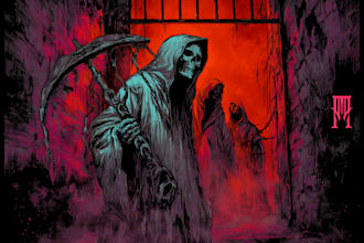 create a dark, horror, underground art illustration