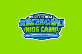 design awesome kids sports camps logo
