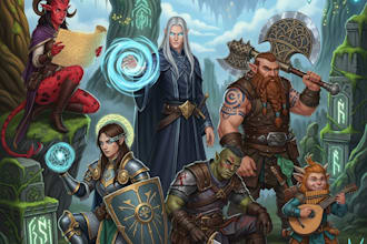create dnd party character art for your adventuring group