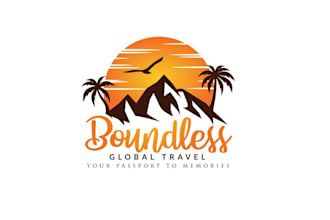 design boundless global travel company logo