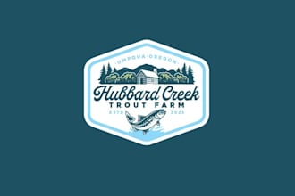 design trout farm vacation rental logo