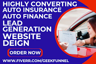 design auto insurance website, generate car insurance leads via sales funnel