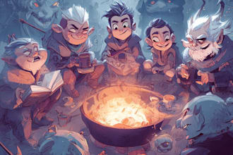 draw your dnd group party illustration