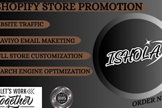 handle shopify promotion, marketing and shopify development