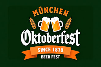 make a high quality oktoberfest party logo design  with unlimited revision