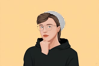 make cartoon minimalistic vector portrait or illustration