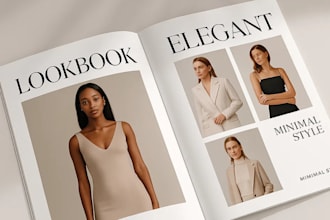 design a modern fashion lookbook or portfolio for your clothing brand