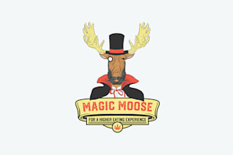make wonderful hipster logo for magic moose kitchen