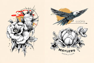 make a minimalist lineart tattoo design for you