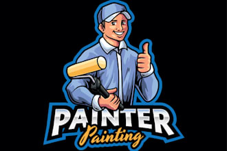design mascot painters, artists, and painting companies logo
