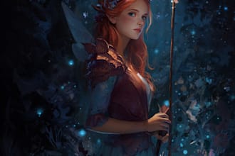 make an fantasy , concept art, and card game art