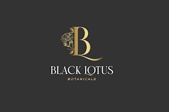 design black lotus botanical logo