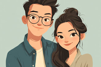make an professional disney family portrait art