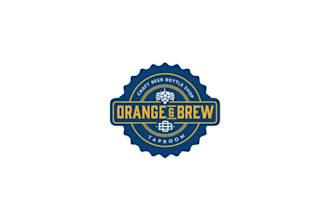 design good looking orange brew craft beer shop logo