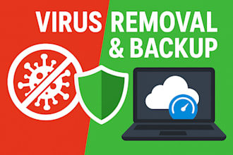 remove virus, malware and create a secure backup