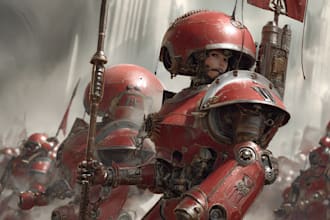 draw detailed warhammer illustration