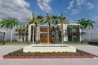 renew modern, luxurious house, contemporary design,driveway, layout 8k rendering