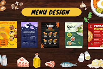 design attractive menu for your restaurant
