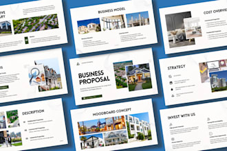 design corporate canva, ppt slides deck and custom presentation template