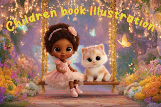 illustrate children story book illustration and 3d children book illustration