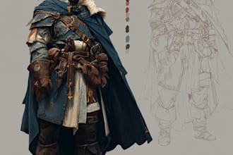 your dnd character art or rpg character, character design
