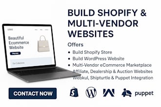 build shopify wordpress auction multivendor ecommerce marketplace website setup