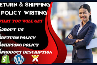 write shipping and return policy writing about us  product description writing