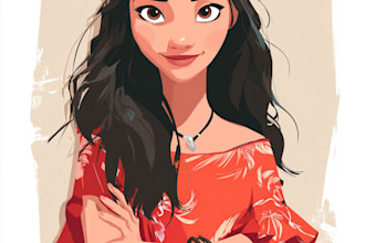 make an professional disney family portrait art