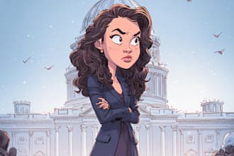 make a political caricature and cartoon art