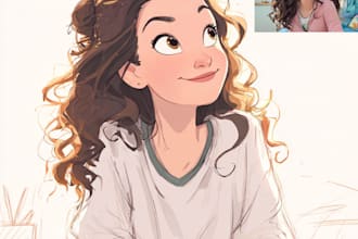draw a custom disney cartoon portrait