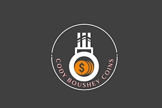 design classic new business coins logo for young man